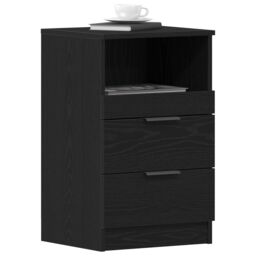 Berkfield Home Bedside Cabinets 2 pcs Black Oak 40x35x65 cm Engineered Wood - Size: 40 x 35 x 65 cm - thumbnail 3