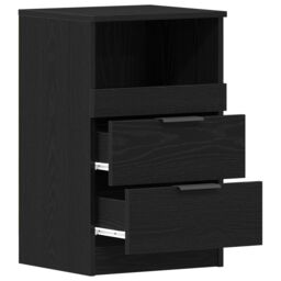 Berkfield Home Bedside Cabinets 2 pcs Black Oak 40x35x65 cm Engineered Wood - Size: 40 x 35 x 65 cm - thumbnail 5