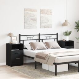 Berkfield Home Bedside Cabinets 2 pcs Black Oak 40x35x65 cm Engineered Wood - Size: 40 x 35 x 65 cm - thumbnail 4
