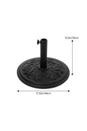 Living and Home 25kg Heavy Duty Round Flower Pattern Umbrella Base in Black - thumbnail 2