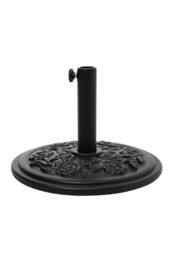 Living and Home 25kg Heavy Duty Round Flower Pattern Umbrella Base in Black - thumbnail 3