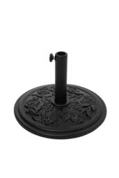 Living and Home 25kg Heavy Duty Round Flower Pattern Umbrella Base in Black - thumbnail 1