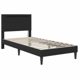 Berkfield Home Bed Frame with LED Strip Lights Black 90 x 190 cm Faux Leather - thumbnail 6