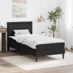 Berkfield Home Bed Frame with LED Strip Lights Black 90 x 190 cm Faux Leather