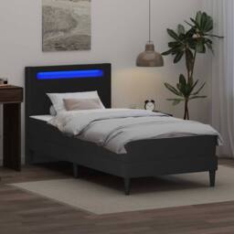 Berkfield Home Bed Frame with LED Strip Lights Black 90 x 190 cm Faux Leather - thumbnail 4