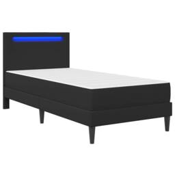 Berkfield Home Bed Frame with LED Strip Lights Black 90 x 190 cm Faux Leather - thumbnail 5