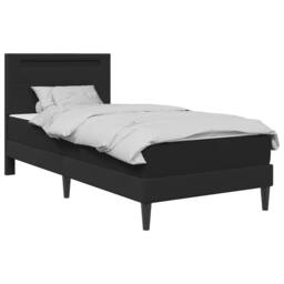 Berkfield Home Bed Frame with LED Strip Lights Black 90 x 190 cm Faux Leather - thumbnail 3