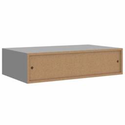 Berkfield Home Elegant Wall-mounted Drawer Shelf Grey 40x23.5x10cm MDF - Size: 40x23.5x10 cm - thumbnail 8