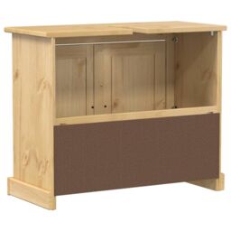 Berkfield Home Bathroom Sink Cabinet Corona 73x33x60 cm Solid Wood Pine in Brown - Size: 73 x 33 x 60 cm - thumbnail 6