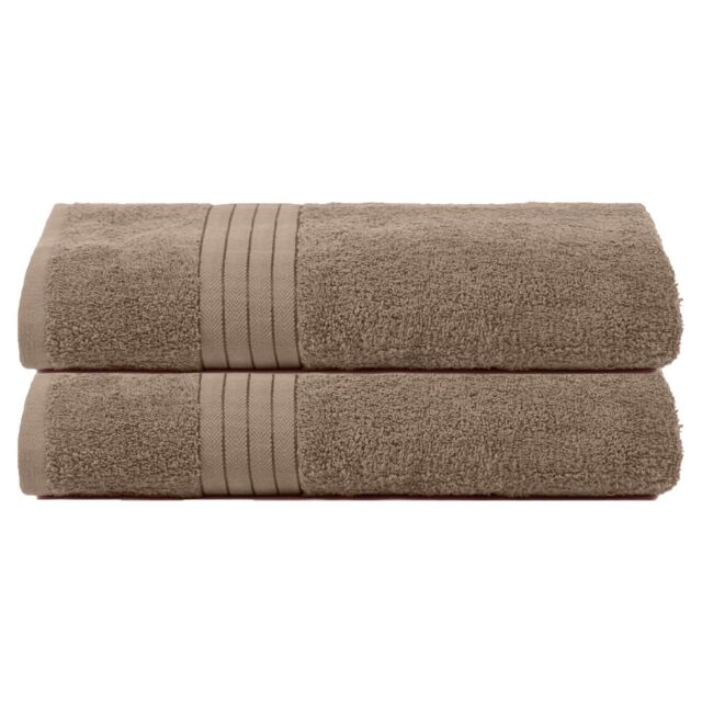 OHS 2 Pack of 100% Cotton Bath Sheet Bathroom Towel in Light Beige - image 1