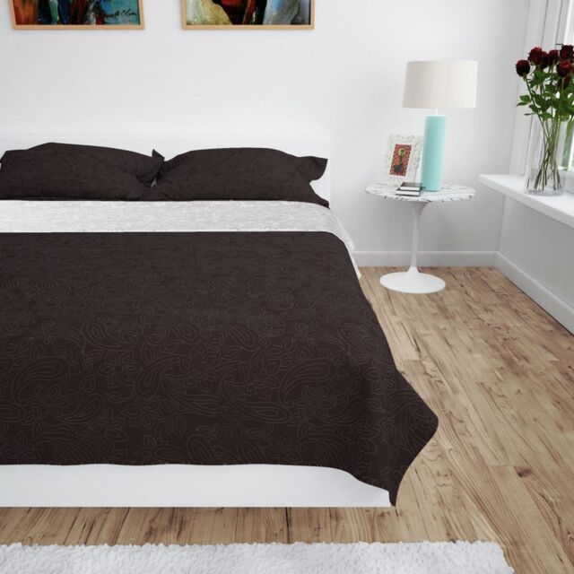 Berkfield Home Double-sided Quilted Bedspread 220x240 cm Cream & Brown - image 1