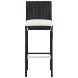 Berkfield Home 5 Piece Garden Bar Set with Cushions Poly Rattan Black - thumbnail 4