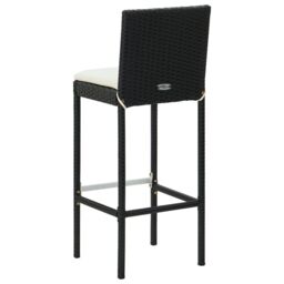 Berkfield Home 5 Piece Garden Bar Set with Cushions Poly Rattan Black - thumbnail 6