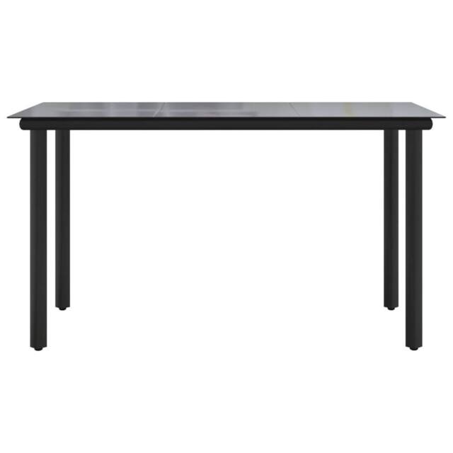 Berkfield Home Elegant Garden Dining Table Black 200x100x74cm Steel & Tempered - Size: 200 x 100 x 74 cm - image 1