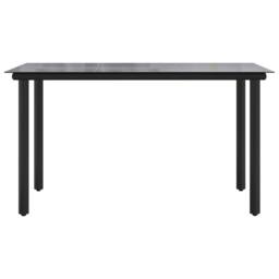 Berkfield Home Elegant Garden Dining Table Black 200x100x74cm Steel & Tempered - Size: 200 x 100 x 74 cm - thumbnail 1