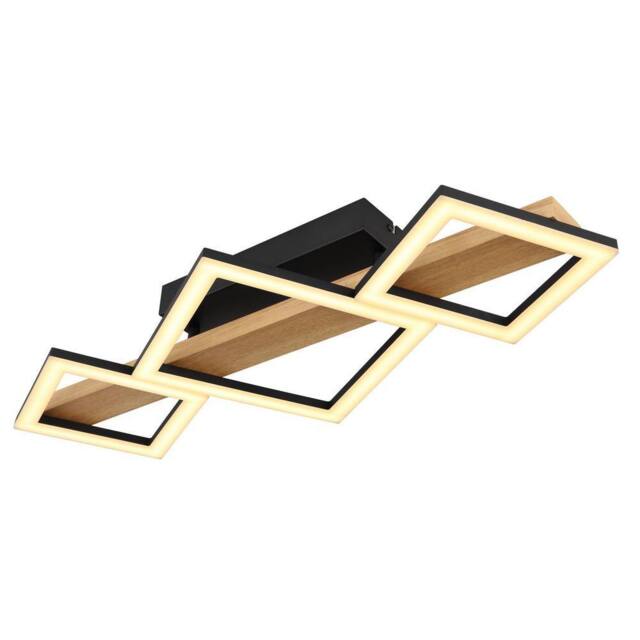 Netlighting Dustin 3 Square Semi Flush Ceiling Light Matt Black 3x LED 3000K - image 1