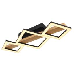 Netlighting Dustin 3 Square Semi Flush Ceiling Light Matt Black 3x LED 3000K