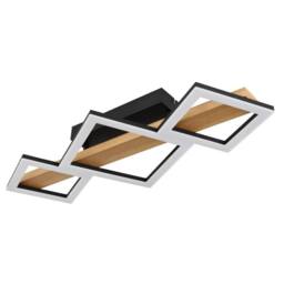 Netlighting Dustin 3 Square Semi Flush Ceiling Light Matt Black 3x LED 3000K - thumbnail 2