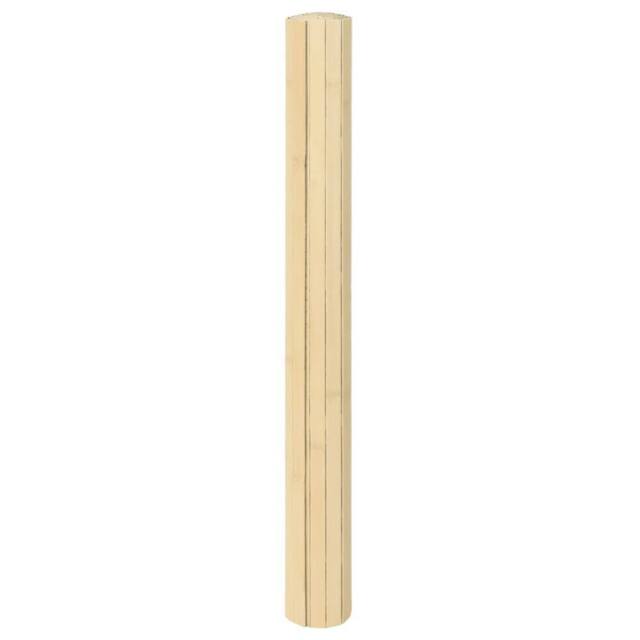 Berkfield Home Rug Square Light Nature 100x100 cm Bamboo in Beige - Size: Medium - image 1