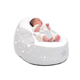 rucomfy Beanbags rucomfy Wish Upon a Star Gaga Baby Bean Bag - Soft Newborn Seat in Light Grey - thumbnail 3