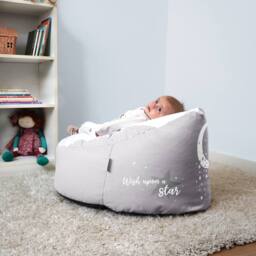 rucomfy Beanbags rucomfy Wish Upon a Star Gaga Baby Bean Bag - Soft Newborn Seat in Light Grey - thumbnail 2