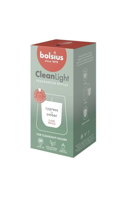 KDMD Bolsius Clean Light Refill - Cypress & Amber 2 Pack in Light Green - image 1