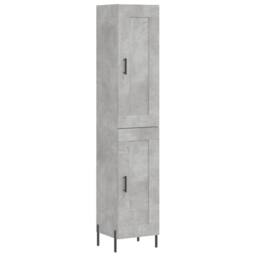Berkfield Home Highboard Concrete Grey 34.5x34x180 cm Engineered Wood - thumbnail 2