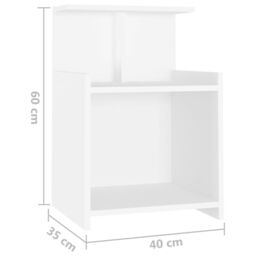 Berkfield Home Bed Cabinet White 40x35x60 cm Engineered Wood - Size: 40 x 35 x 60 cm - thumbnail 6