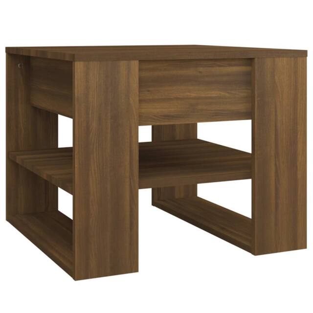 Berkfield Home Coffee Table Brown Oak 55.5x55x45 cm Engineered Wood - image 1
