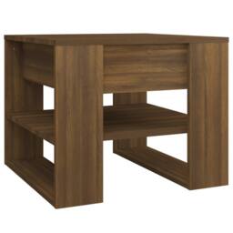 Berkfield Home Coffee Table Brown Oak 55.5x55x45 cm Engineered Wood - thumbnail 1