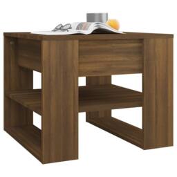 Berkfield Home Coffee Table Brown Oak 55.5x55x45 cm Engineered Wood - thumbnail 6