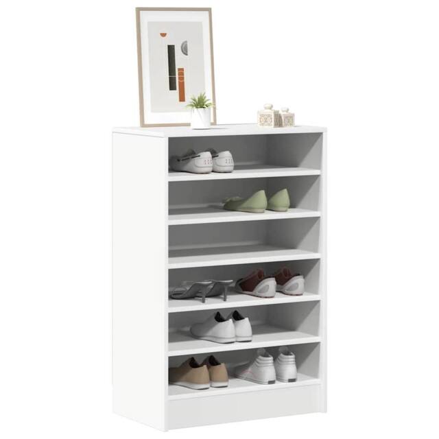 Berkfield Home Shoe Cabinet White 60x35x92 cm Engineered Wood - Size: 60 x 35 x 92 cm