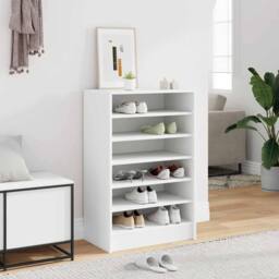 Berkfield Home Shoe Cabinet White 60x35x92 cm Engineered Wood - Size: 60 x 35 x 92 cm - thumbnail 2