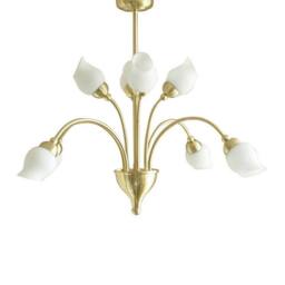 Netlighting Rimini Pendant 8 Light G9 Satin Brass in Gold - thumbnail 1