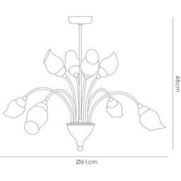 Netlighting Rimini Pendant 8 Light G9 Satin Brass in Gold - thumbnail 3