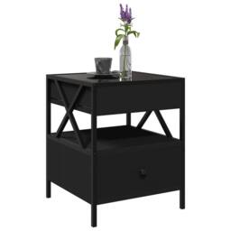 Berkfield Home Coffee Table with Infinity LED Black 40x40x51 cm - Size: 40 x 40 x 51 cm - thumbnail 5