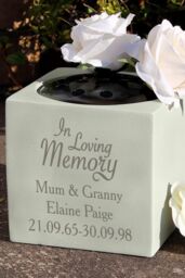 Personalised Memento Company Personalised In Loving Memory Memorial Vase in Light Sand - thumbnail 4