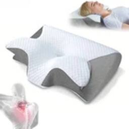 EONLION Orthopedic Memory Foam Cervical Neck Pillow Anti Snore Support in White - thumbnail 3