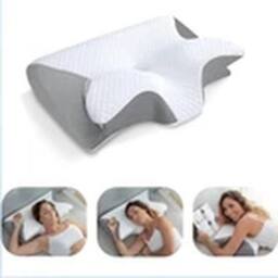 EONLION Orthopedic Memory Foam Cervical Neck Pillow Anti Snore Support in White - thumbnail 4