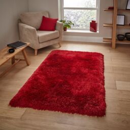 The Rug Shop UK Handmade Modern Shaggy Anti-Shed Easy To Clean Area Rug in Red - Size: 150 cm x 230 cm - thumbnail 2