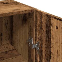 Berkfield Home Wall Mounted Cabinet Old Wood 34.5x34x90 cm Engineered Wood in Brown - thumbnail 9
