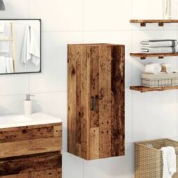 Berkfield Home Wall Mounted Cabinet Old Wood 34.5x34x90 cm Engineered Wood in Brown - thumbnail 2
