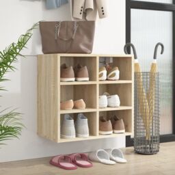 Berkfield Home Shoe Cabinet Sonoma Oak 52.5x30x50 cm in Brown - thumbnail 1