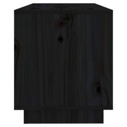 Berkfield Home TV Cabinet Black 74x34x40 cm Solid Wood Pine - Size: 74 x 34 x 40 cm - thumbnail 5