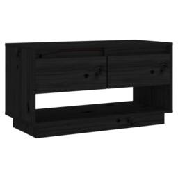 Berkfield Home TV Cabinet Black 74x34x40 cm Solid Wood Pine - Size: 74 x 34 x 40 cm