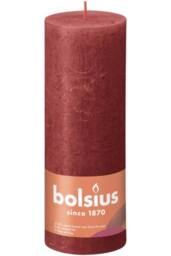 KDMD Delicate Red Bolsius Rustic Shine Pillar Candle 190 x 68mm - thumbnail 2