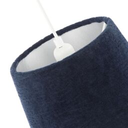 Happy Homewares Thick Lined Textured Velvet Lamp Shade with Satin Shimmer Inner in Midnight - Size: 10 inches - thumbnail 4