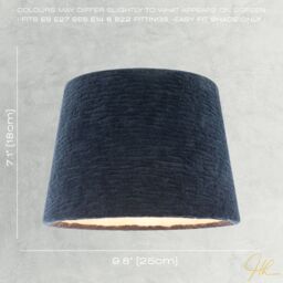 Happy Homewares Thick Lined Textured Velvet Lamp Shade with Satin Shimmer Inner in Midnight - Size: 10 inches - thumbnail 6