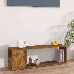 Berkfield Home TV Cabinet Smoked Oak 100x24x32 cm Engineered Wood in Brown - Size: 100 x 24 x 32 cm - thumbnail 2