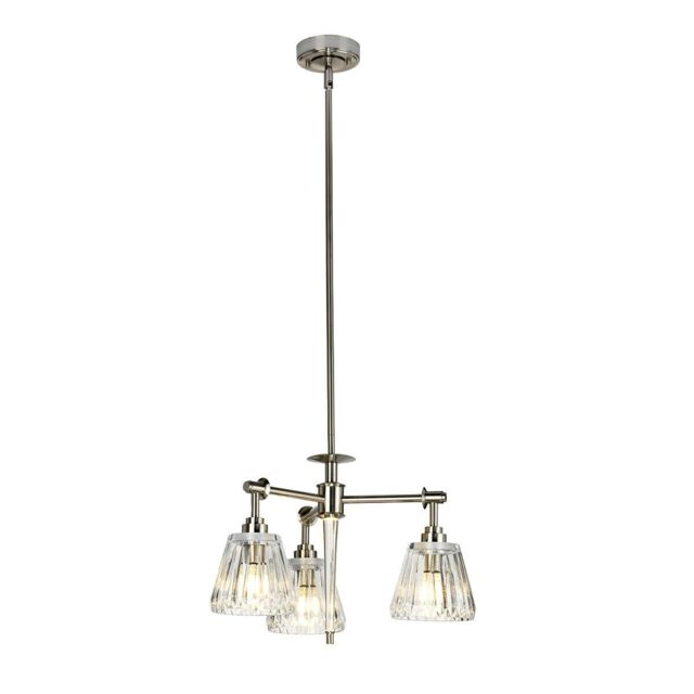 Loops IP 44 3 Bulb Ceiling Light Fitting Brushed Nickel LED G9 3.5W in Metallics